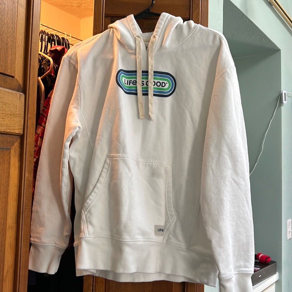 COPY - Life is good white sweater. Size large